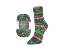 Sparpaket für Vielstricker/innen 5 x 100 g Rellana Christmas 2025 mit Glitzerfaden, Sonderedition 4-fädige Sockenwolle 75% Schurwolle 20% Polyamid 5% Polyester (Glitzerfaden)