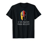 Spartan Helm latin motto Si Vis Pacem Para Bellum German T-Shirt