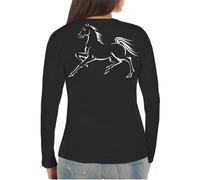 Spaß Kostet Damen Langarmshirt Longsleeve Pferde Motiv Pony Kaltblut Warmblut Reiter Hobby Größe XS - XXL