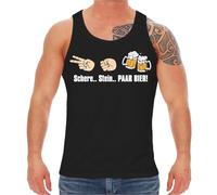 Spaß Kostet Herren Tank Top Muskelshirt Schere Stein Paar Bier Festival Jungs Malle Mallorca Größe S - 5XL