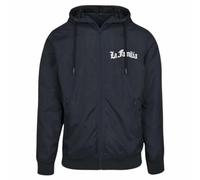 Spaß Kostet Herren Windbreaker Regenjacke LA FAMILIA Logo mit Kapuze weiss schwarz label