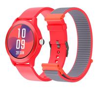 Petstages SPC Smartee Duo Vivo - Smartwatch intelligente Uhr Farbe Rot mit austauschbarem Armband, rundes 1,27" HD-Zifferblatt, Bluetooth-Anrufe, 8 Tage Akkulaufzeit, 100 Sportarten, IP68