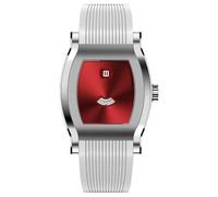 Specht & Söhne Jump Hour Herren Automatik Mechanische Edelstahl Uhr mit Saphirglas, Rot-Weiß, Casual