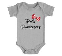SpecialMe® Baby Body mit Wunschtext bedrucken lassen eigene Worte eigener Text personaliert kurzarm Bio Baumwolle grau 3-6 Monate