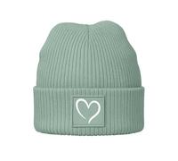 SpecialMe® Kinder Beanie Mädchen Print Strickmütze Herz Aufdruck Geschenkidee Winter Weihnachten Advent Gruen Unisize