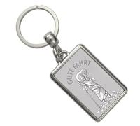 speecheese Heiliger Christophorus - Gute Fahrt silber Schlüsselanhänger der Schutzpatron der Reisenden und Autofahrer für den Schlüsselbund mit Heiligenfigur als Geschenk für Fahranfänger