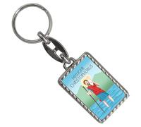 speecheese Heiliger Christophorus - HC farbig Schlüsselanhänger mit Bordüre der Schutzpatron der Reisenden und Autofahrer für den Schlüsselbund mit Heiligenfigur als Geschenk für