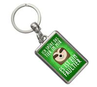 speecheese Ich spüre das Tier in mir es ist ein Faultier Schlüsselanhänger Anhänger in grün für den Schlüsselbund mit Faultier und lustigem Spruch über deine Motivation