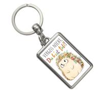 speecheese Igel Schlüsselanhänger mit Spruch Vergiss nicht du bist toll Bunter Glücksbringer fröhlich mit Blumen Freund zum Mitnehmen Wertschätzung