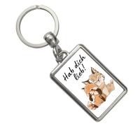 speecheese Luchs und Panda Schlüsselanhänger mit Spruch Hab dich lieb Paar-Schlüsselanhänger Freunde Umarmung Liebe Partner Valentinsgeschenk Raubkatze