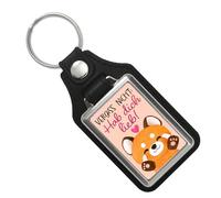speecheese Roter Panda Schlüsselanhänger mit Kunstleder-Anhänger mit Spruch Vergiss nicht Hab dich lieb Kawaii Katze Glücksbringer Liebe Freundschaft Valentinstagsgeschenk Freundin