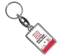 speecheese Stuttgart Europapokal Schlüsselanhänger mit Bordüre mit Spruch Stuttgart International für Cannstatter Kurve Fan-Gesang Stuttgart-Fan aus Bad Cannstatt