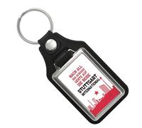 speecheese Stuttgart Europapokal Schlüsselanhänger mit Kunstleder-Anhänger mit Spruch Stuttgart International für Cannstatter Kurve Fan-Gesang Stuttgart-Fan aus Bad Cannstatt