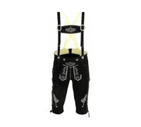 Speed4allkinds Herren Trachten Lederhose Kurz oder Kniebund in 5 Farben Größe 46 bis 60 Neu (52, Kniebund Hose Schwarz)