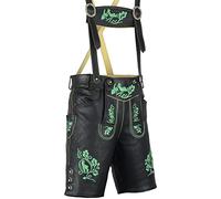 Speed4allkinds Herren Trachten Lederhose Kurz oder Kniebund in 5 Farben Größe 46 bis 60 Neu (52, Kurze Hose LE28 Glatt Leder Schwarz)