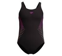 Badeanzug SPEEDO "Placement Muscleback", Mädchen, Gr. 140 (134), N-Gr, orange (bright peach), Obermaterial: 80% Nylon, 20% Elasthan, Badeanzüge Badeanzug, sportliche Ausrichtung, chlorbeständiges Mate