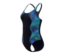 Speedo Badeanzug Medalist mit Digital Print für Damen chlorbeständig mit mittlerer Abdeckung