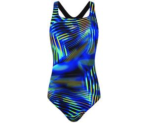 Speedo Bedruckter Medalist Damen Badeanzug Schwarz/Blau EU 42 / UK 14
