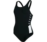 Speedo Boom Logo Splice Muscleback Damen Badeanzug, Schwarz/Weiß, 28 (DE 32)