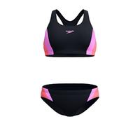Speedo Colorblock Bikini Damen schwarz chlorbeständig, Farbe:Schwarz-Violett, Größe:36