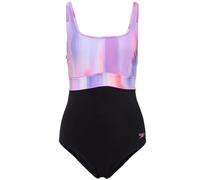 Speedo SPDSCU CNTR Eclipse Badeanzug Damen mit verstellbaren Trägern, Farbe:Schwarz-Violett, Größe:42
