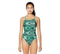 Speedo Damen-Badeanzug, Einteiler, Endurance+, gekreuzter Rücken, Bedruckt, Teamfarben