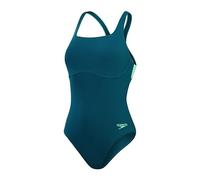 Speedo Damen Badeanzug mit Flexband und integriertem Schwimm-BH | Schwimmen | Fitnesstraining Schwimmbekleidung, Dark Teal/Harlequin Green, 30/6 B-D