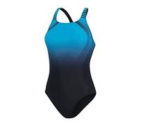 Speedo Damen Digital Placement Medalist Badeanzug, Schwarz/Pool/Tile, 32
