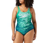 Speedo Damen Digital Placement U-Back Badeanzug, Blau/Grün, 38