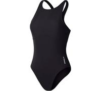 Speedo Damen Einfarbiger Highneck Badeanzug | Fitness | Weiches Hautgefühl | Premium-Schwimmbekleidung Anthracite M