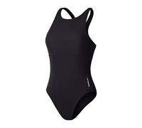 Speedo Damen Einfarbiger Highneck Badeanzug | Fitness | Weiches Hautgefühl | Premium-Schwimmbekleidung Anthracite 2XL