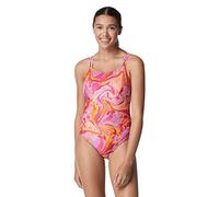 Speedo Damen Einteiler Prolt Volt Back Printed Einteiliger Badeanzug, Marmor Rose Violet, 28