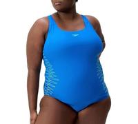 Speedo Damen Endurance+ Medalist in Übergröße | Chlorbeständig | Recyceltes Material Badeanzug, Blau, 50