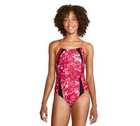 Speedo Damen Flipback-Aufdruck Einteiliger Badeanzug, Bleach Rose Violet, 36