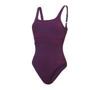 Speedo Damen Formgebender Contour Eclipse Badeanzug | Shapewear | Strand- und Urlaubsbademode Schwimmbekleidung, Plum Dandy/Basque Red, 32/8