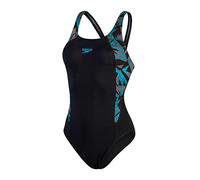 Speedo Damen Hyper Boom Splice Muscleback Schwimmanzug, Schwarz/Bolt/Dove Grau, 30
