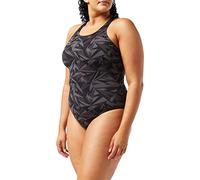 Speedo Damen Hyperboom Allover Medalist Badeanzug, Schwarz/Grau, 34