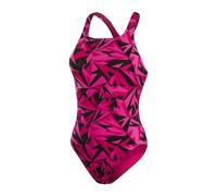 Speedo Damen Hyperboom Allover Medalist Badeanzug, Schwarz/Rosa, 30