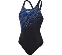 Speedo Damen Hyperboom Placement Muscleback Badeanzug | Schnelltrocknend | Training | Fitness | Chlorbeständig Black/Curious Blue/True Co 30