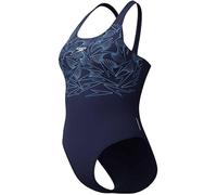 Speedo Damen Hyperboom Placement Muscleback Badeanzug | Schnelltrocknend | Training | Fitness | Chlorbeständig Schwimmbekleidung, Lagoon Blue/Celeste, 32