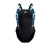 Speedo Damen Hyperboom Splice Muscleback Swimsuit | Clasic Design| Quick Drying | Training | FitneS | Chlorine Resistant, Dark Teal, 32