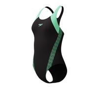 Speedo Damen Hyperboom Splice Racerback Badeanzug Schwimmanzug Grün, Schwarz , 62