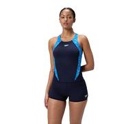 Speedo Damen Hyperboom Splice Tankini | Quick Drying Swiming Costume | Swim Training | FitneS, Lagoon Blue/Celeste, 32