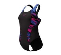 Speedo Damen Placement Laneback Einteiler, Speedo Schwarz, 42