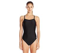 Speedo Damen Powerflex Flyback Solid Erwachsene Teamfarben Einteiliger Badeanzug, New Black, 36