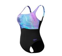 Speedo Damen Shaping Contour Eclipse Printed One Piece Swimsuit | Shapewear | Beach and Holiday Swimwear, Indigo Glow, 44