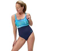 Speedo Damen Shaping Contour Eclipse Printed One Piece Swimsuit | Shapewear | Beach and Holiday Swimwear, Turquoise Gem, 44