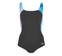 Speedo Damen Shaping Lunalustre Printed One Piece Swimsuit | Shapewear | Beach and Holiday Swimwear, Indigo Glow, 36