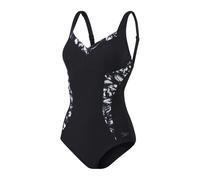 Speedo Damen Shaping Printed Panel 1 Piece LunaElustre Badeanzug, Schwarz/USA Anthrazit/Weiß, 36