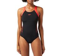 Speedo Damen Swimwear Boom Splice Muscleback, Black/Lava Red, 32, 8-10821B346